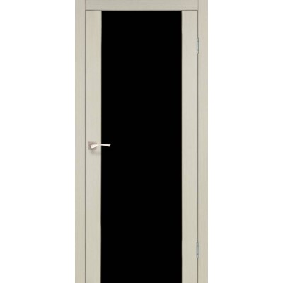 Міжкімнатні Двері SR-01 чорне скло Korfad ПВХ плівка-1
