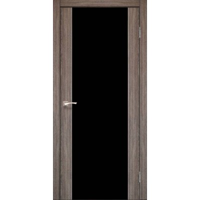 Міжкімнатні Двері SR-01 чорне скло Korfad ПВХ плівка-3
