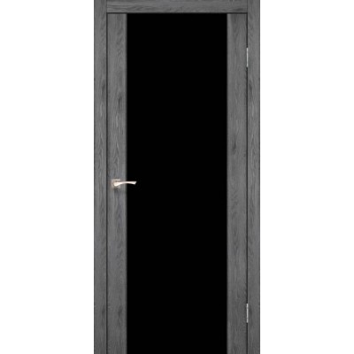 Міжкімнатні Двері SR-01 чорне скло Korfad ПВХ плівка-4