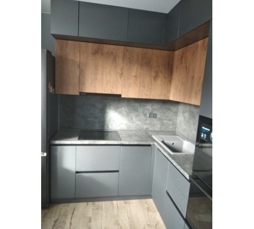 Кутова кухня на замовлення Графіт / Дуб Крафт золотий №39 02.06.2023