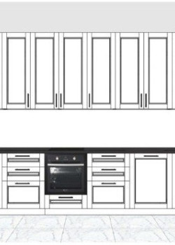 Прямая кухня на заказ в белом цвете №378 27.02.2026