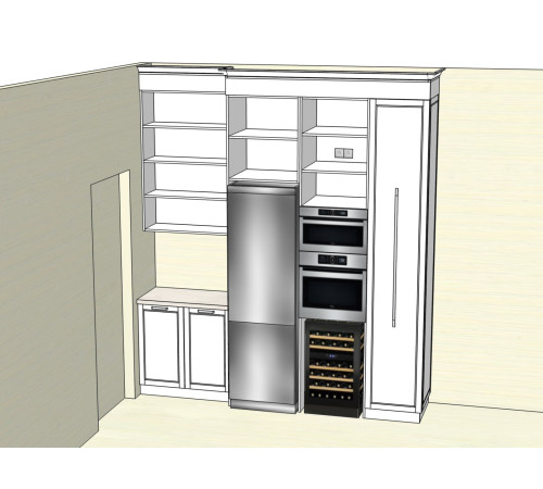 Угловая кухня на заказ крашеный МДФ RAL 9003 267