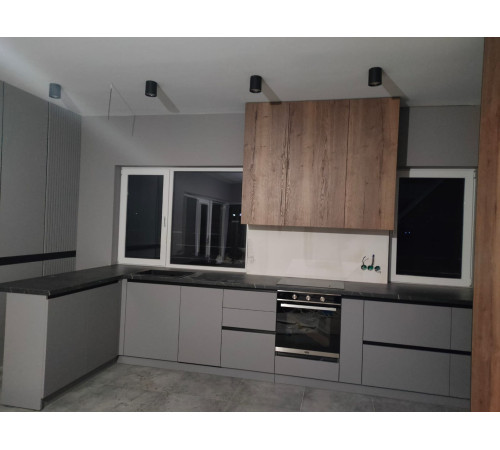 Угловая кухня на заказ крашеный МДФ / Дуб Крафт золотий №45 04.07.2023