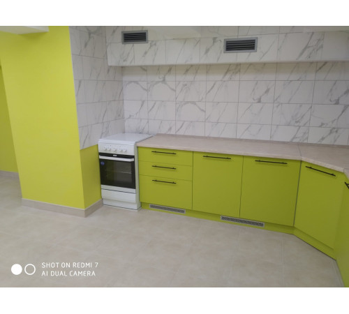 Угловая кухня на заказ Салатовый Неон №59 12.02.2024