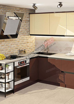 Готова кухня Комфорт Тренд 2.6 х 1.9м кутова Шоколад темний