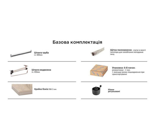 Гардеробная система 1300мм прямая