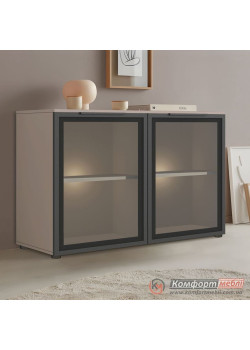 Комод з вітриною Комфорт Flex 1200 мм Скло Тоффі в зал