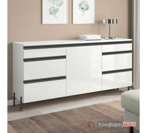 Комод классический Комфорт Flex 1.5м с ДСП фасадами Белый в гардеробную.