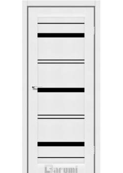 Двері Darumi Doors Darina білий текстурний Чорне скло