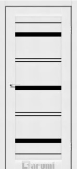 Двері Darumi Doors Darina білий текстурний Чорне скло