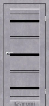 Двері Darumi Doors Darina сірий бетон Чорне скло