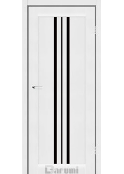 Двері Darumi Doors Stella білий текстурний Чорне скло