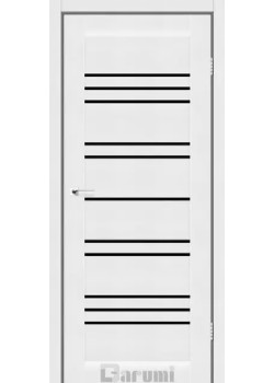 Двері Darumi Doors Versal білий текстурний Чорне скло