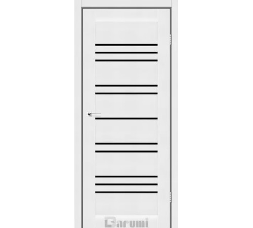 Межкомнатные Двери Darumi Doors Versal белый текстурный Черное стекло Ламинатин