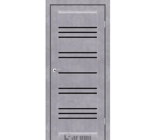 Межкомнатные Двери Darumi Doors Versal серый бетон Черное стекло Ламинатин
