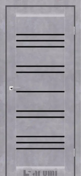 Двері Darumi Doors Versal сірий бетон Чорне скло