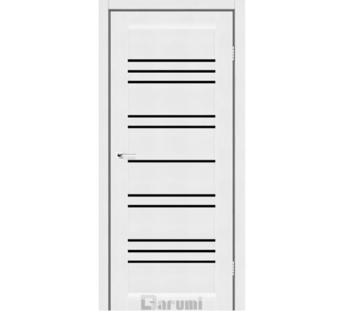 Межкомнатные Двери Darumi Doors Versal белый матовый Черное стекло Ламинатин