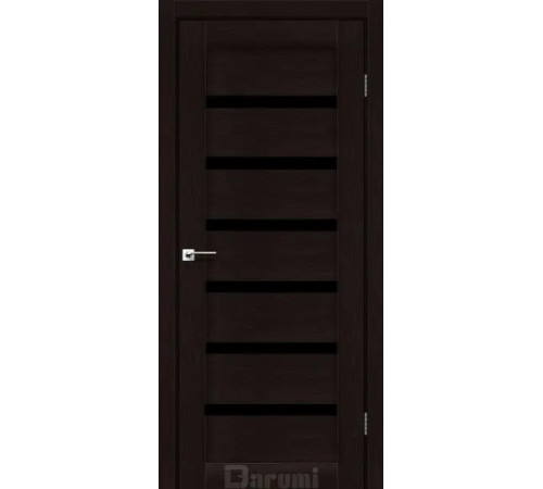Межкомнатные Двери Darumi Doors Vela дуб честнат Черное стекло Ламинатин
