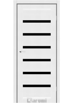 Двері Darumi Doors Vela білий текстурний Чорне скло