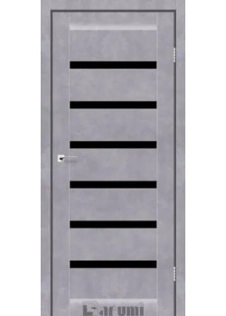Двері Darumi Doors Vela сірий бетон Чорне скло