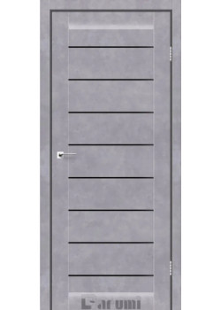 Двері Darumi Doors Leona сірий бетон Чорне скло