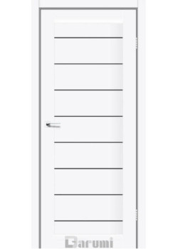 Двері Darumi Doors Leona білий матовий Чорне скло