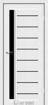 Двері Darumi Doors Bordo білий текстурний Чорне скло