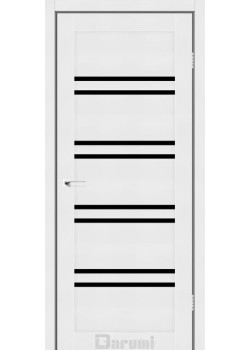 Двері Darumi Doors Mary білий текстурний Чорне скло