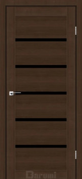 Двері Darumi Doors Tina дуб честнат Чорне скло