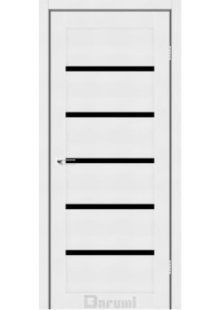 Двері Darumi Doors Tina білий текстурний Чорне скло
