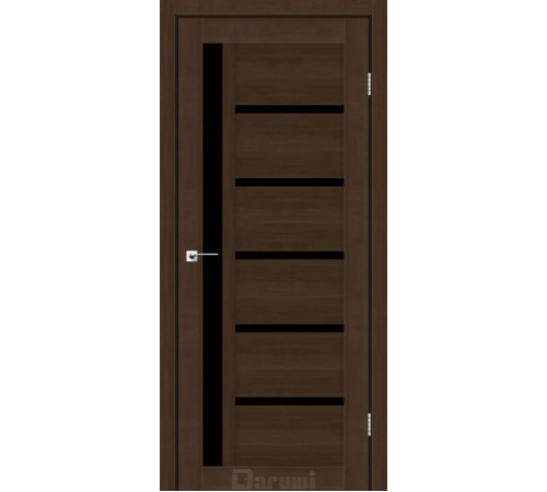 Межкомнатные Двери Darumi Doors Arny дуб честнат Черное стекло Ламинатин