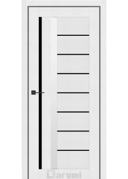 Двері Darumi Doors Floriana-01 білий текстурний Чорне скло