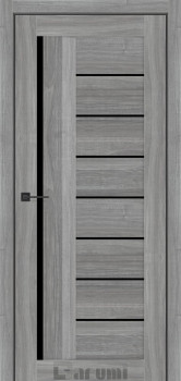Двері Darumi Doors Floriana-01 горіх грей рівер Чорне скло