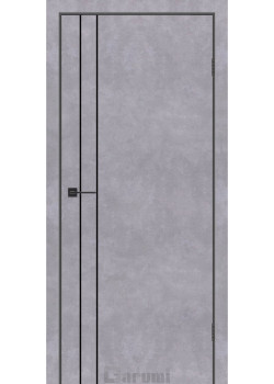 Двері Darumi Doors Plato Line PTL-05 бетон сірий молдинг і торці алюміній чорний