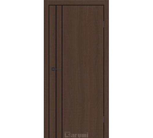 Межкомнатные Двери Darumi Doors Plato Line PTL-05 дуб карини молдинг и торцы алюминий черный Ламинатин