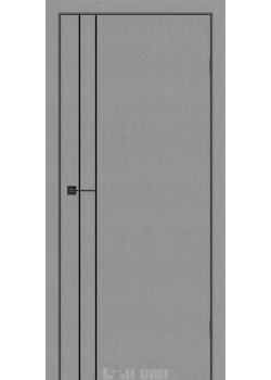 Двері Darumi Doors Plato Line PTL-05 металевий грей молдинг і торці алюміній чорний
