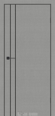Межкомнатные Двери Darumi Doors Plato Line PTL-05 металлический грей молдинг и торцы алюминий черный Ламинатин