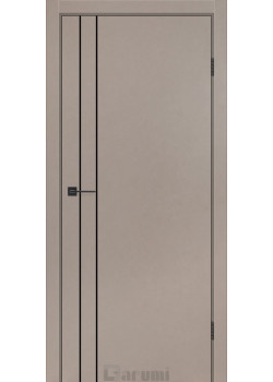Двері Darumi Doors Plato Line PTL-05 сірий краст молдинг і торці алюміній чорний