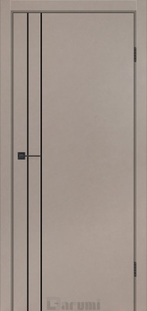 Міжкімнатні Двері Darumi Doors Plato Line PTL-05 сірий краст молдинг і торці алюміній чорний Ламінатин