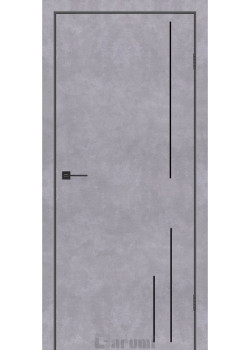 Двері Darumi Doors Plato Line PTL-06 бетон сірий молдинг і торці алюміній чорний