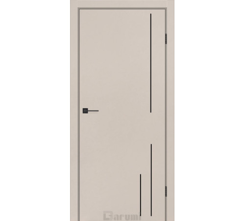 Межкомнатные Двери Darumi Doors Plato Line PTL-06 дымчатый краст молдинг и торцы алюминий черный Ламинатин