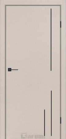 Міжкімнатні Двері Darumi Doors Plato Line PTL-06 димчастий краст молдинг і торці алюміній чорний Ламінатин