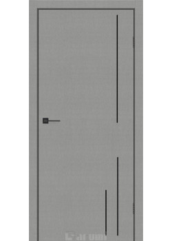 Двері Darumi Doors Plato Line PTL-06 металевий грей молдинг і торці алюміній чорний