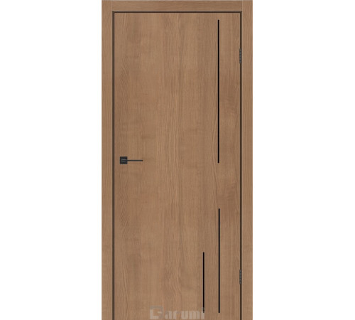 Міжкімнатні Двері Darumi Doors Plato Line PTL-06 горіх кендал молдинг і торці алюміній чорний Ламінатин