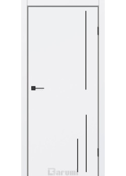 Двері Darumi Doors Plato Line PTL-06 білий мат молдинг і торці алюміній чорний