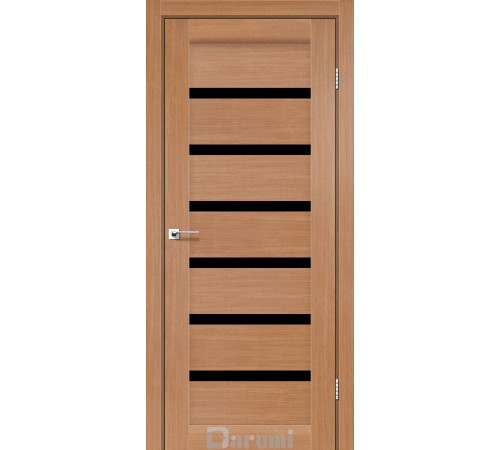 Межкомнатные Двери Darumi Doors Vela дуб натуральный Черное стекло Ламинатин