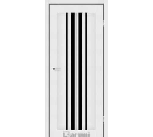 Межкомнатные Двери Darumi Doors Prime белый текстурный Черное стекло Ламинатин