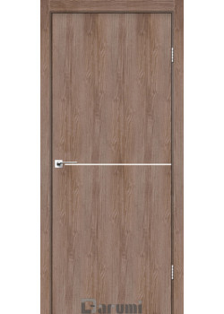 Двері Darumi Doors Plato Line PTL-03 горіх бургун (декор з алюмінію кольору нікель)