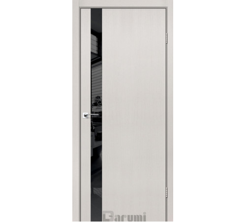 Межкомнатные Двери Darumi Doors Plato Line PTL-04 дуб ольс Черное стекло Ламинатин