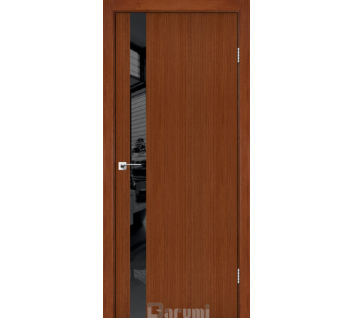 Міжкімнатні Двері Darumi Doors Plato Line PTL-04 горіх роял Чорне скло Ламінатин